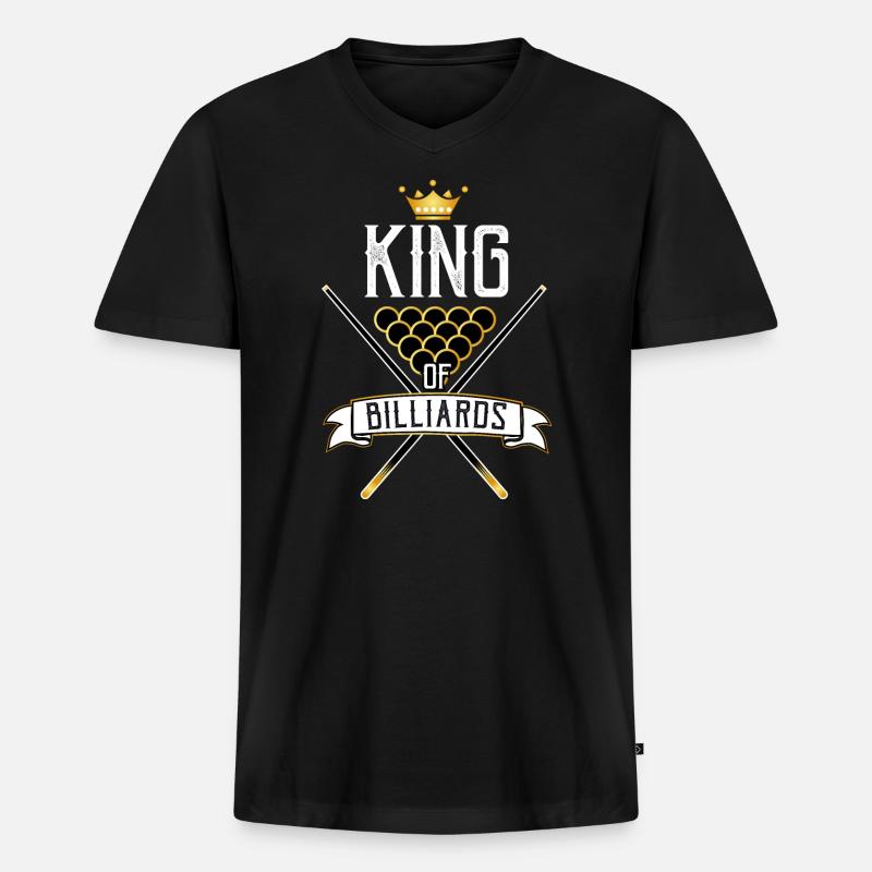 Billard - Männer Premium Bio T-Shirt mit V-Ausschnitt - Schwarz