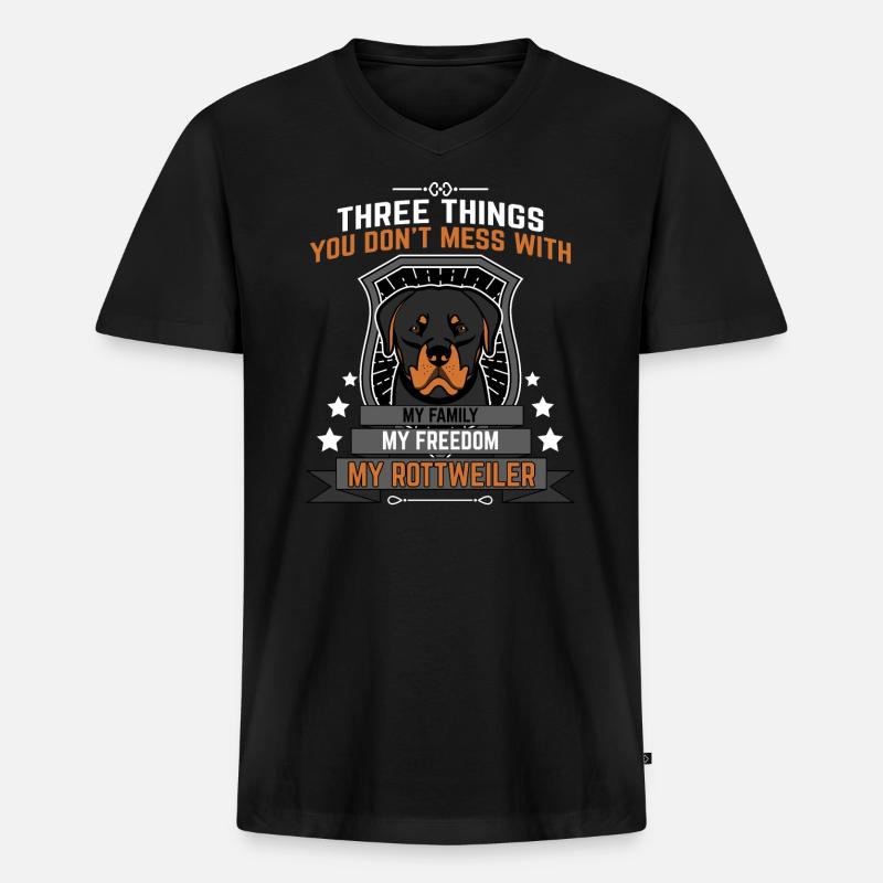 Rottweiler - Männer Premium Bio T-Shirt mit V-Ausschnitt - Schwarz