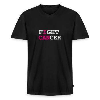 Fight Cancer Krebs Krankenhaus Chemo Therapie - Männer Premium Bio T-Shirt mit V-Ausschnitt - Schwarz - Vorne - Nico (187cm)