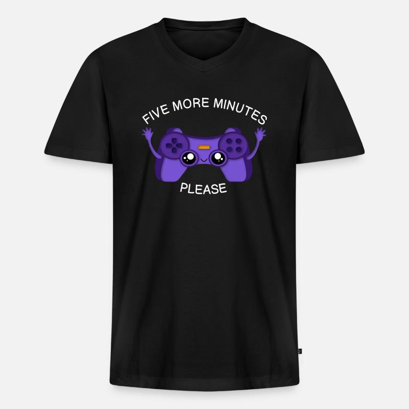 Süßer Controller Gaming - Männer Premium Bio T-Shirt mit V-Ausschnitt - Schwarz