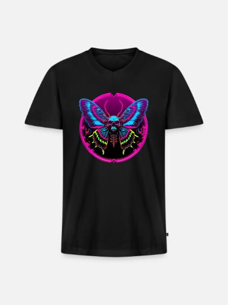 Skull Moth - Men's Premium Organic T-shirt with V-neck - black