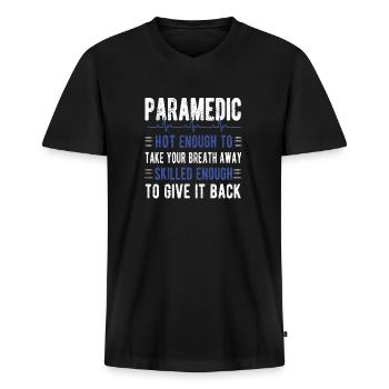 Notfallsanitäter Paramedic Rettungskraft Sanitäter - Männer Premium Bio T-Shirt mit V-Ausschnitt - Schwarz - Vorne - Nico (187cm)