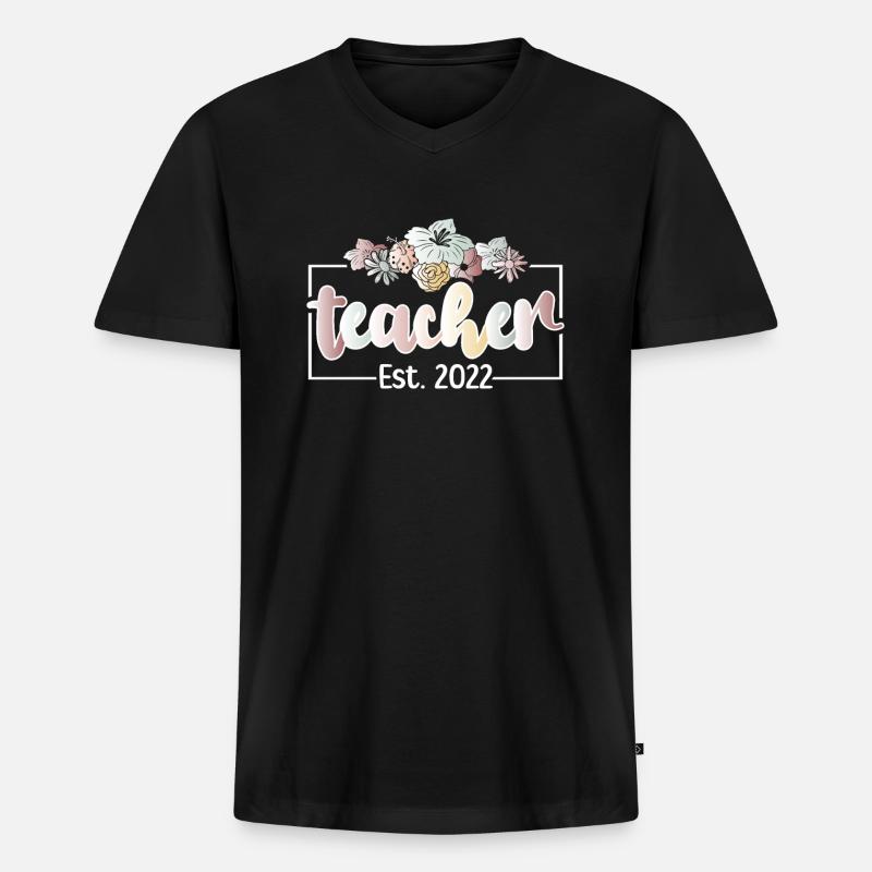 Zukünftiger Lehrer Lehramtsstudent Lehramtsstudium - Männer Premium Bio T-Shirt mit V-Ausschnitt - Schwarz