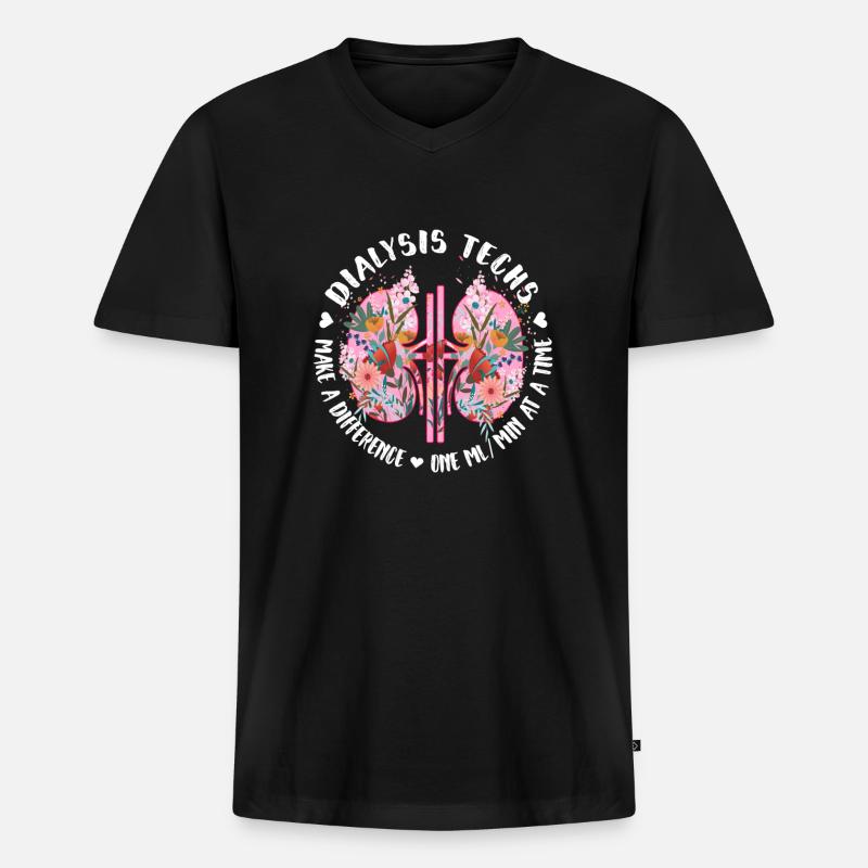 Dialysetechniker Dialysetechnik Dialyse-Techniker - Männer Premium Bio T-Shirt mit V-Ausschnitt - Schwarz