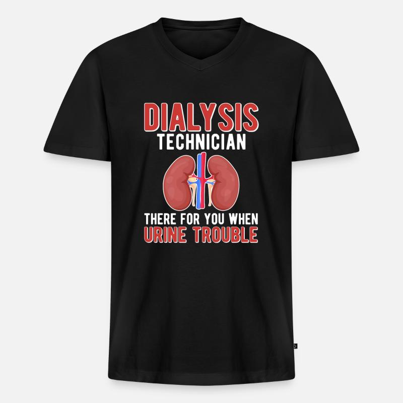 Dialysetechniker Dialysetechnik Techniker Dialyse - Männer Premium Bio T-Shirt mit V-Ausschnitt - Schwarz