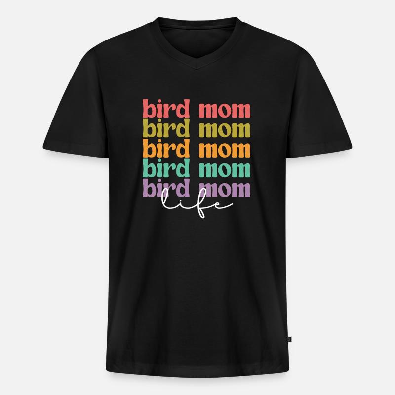Vogelbesitzerin Vogelmama Vogel-Mutter Geschenk - Männer Premium Bio T-Shirt mit V-Ausschnitt - Schwarz