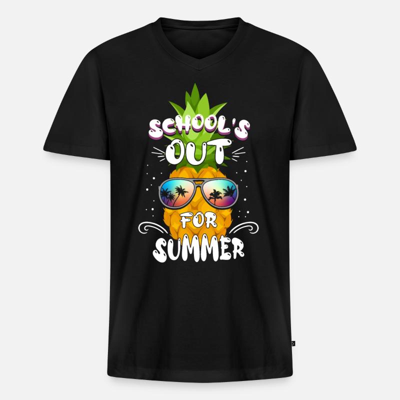 Schools Out For Summer - Männer Premium Bio T-Shirt mit V-Ausschnitt - Schwarz