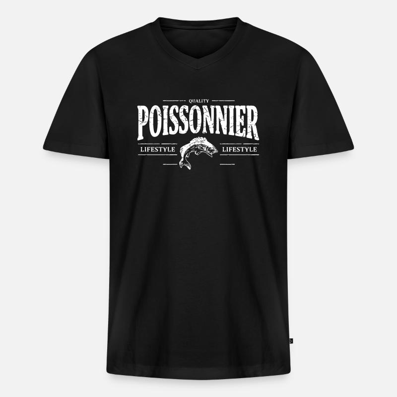 fishmonger - Männer Premium Bio T-Shirt mit V-Ausschnitt - Schwarz