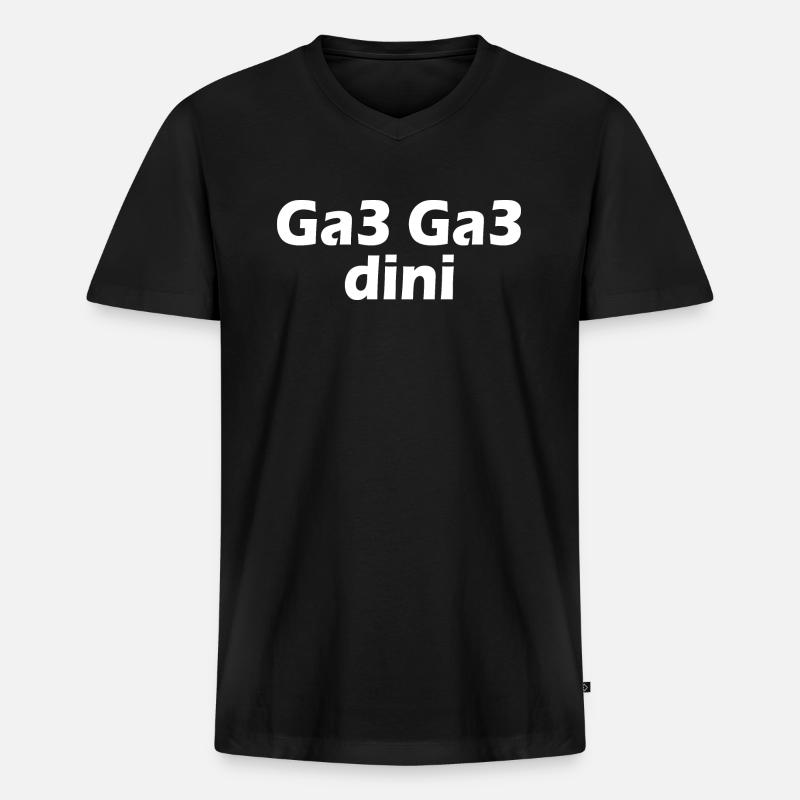 Ga3 ga3 dini - Men's Premium Organic T-shirt with V-neck - black