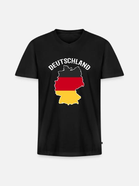 Germany - Men's Premium Organic T-shirt with V-neck - black