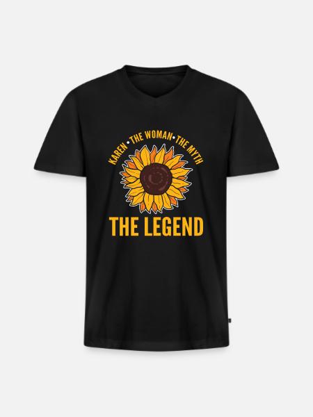 Karen - Men's Premium Organic T-shirt with V-neck - black