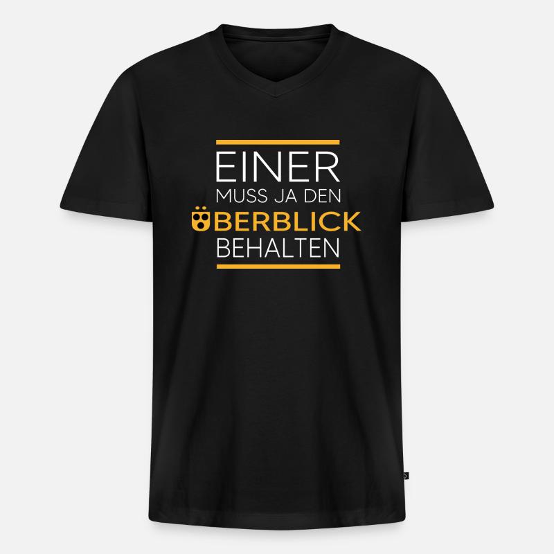 der blinde mit überblick blindheit - Männer Premium Bio T-Shirt mit V-Ausschnitt - Schwarz