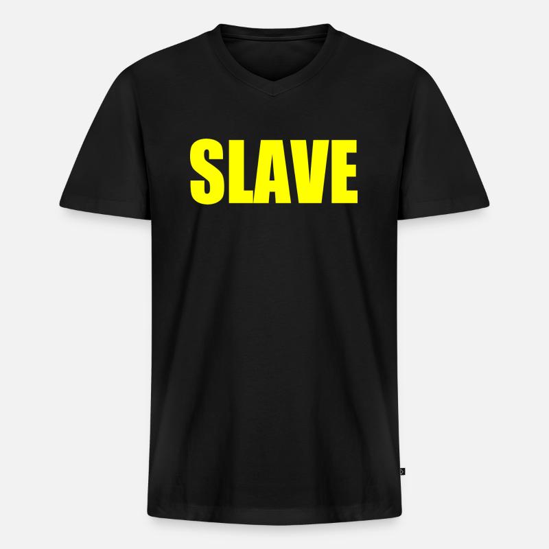 Slave - Männer Premium Bio T-Shirt mit V-Ausschnitt - Schwarz