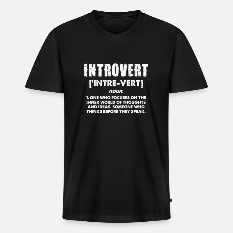 Introvert Definition Humor Statement - Männer Premium Bio T-Shirt mit V-Ausschnitt - Schwarz