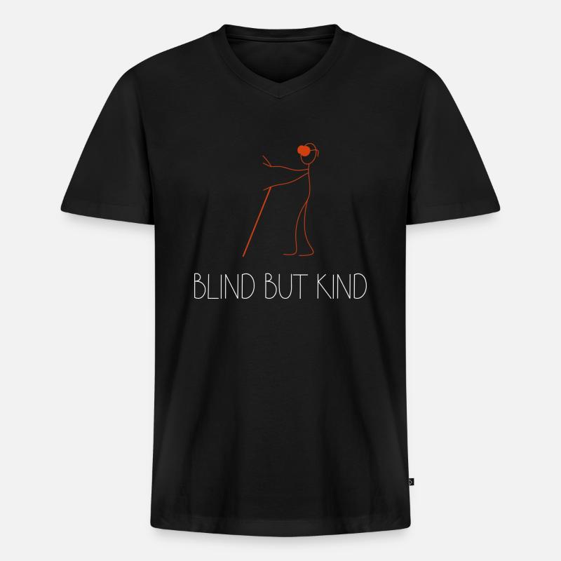 Blinder Blind Sehbehindert Witzig Geschenk - Männer Premium Bio T-Shirt mit V-Ausschnitt - Schwarz