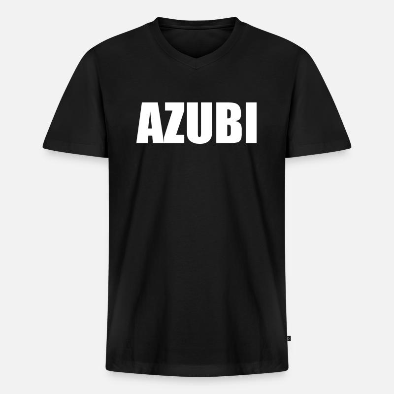 Azubi - Männer Premium Bio T-Shirt mit V-Ausschnitt - Schwarz