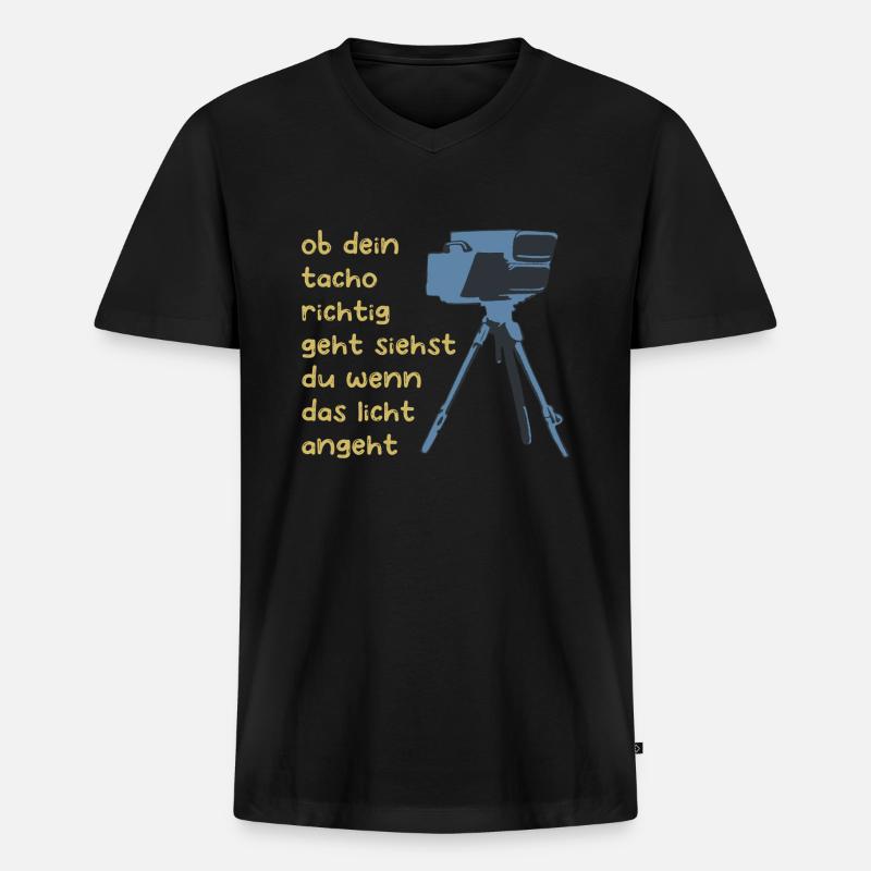 Tacho Tuning Auto Spruch Geschenk - Männer Premium Bio T-Shirt mit V-Ausschnitt - Schwarz