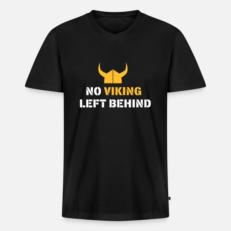 No Viking left behind! - Männer Premium Bio T-Shirt mit V-Ausschnitt - Schwarz