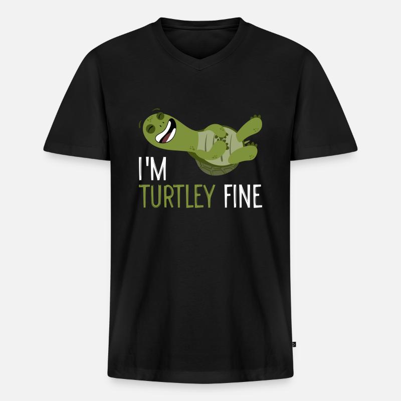 Turtle Turtle Pun Gift - Men's Premium Organic T-shirt with V-neck - black