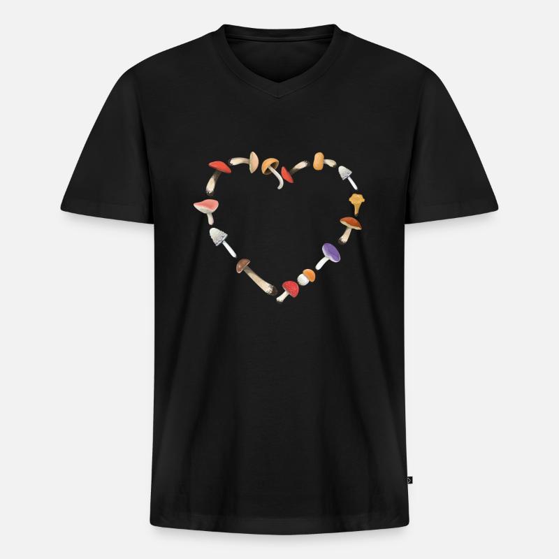 Steinpilze | Pfifferling | Champignons - Männer Premium Bio T-Shirt mit V-Ausschnitt - Schwarz