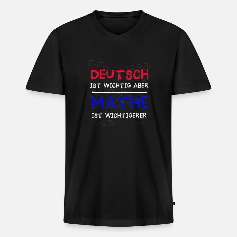 Mathelehrer Mathematik Mathematiker Geschenkidee - Männer Premium Bio T-Shirt mit V-Ausschnitt - Schwarz