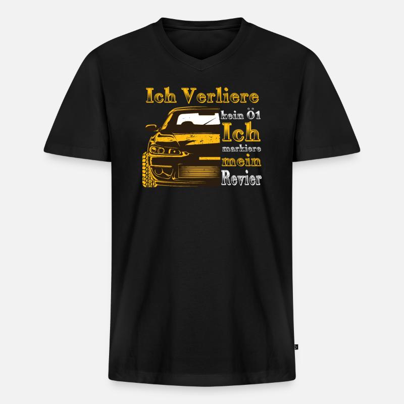 Reviermarkierung - Männer Premium Bio T-Shirt mit V-Ausschnitt - Schwarz