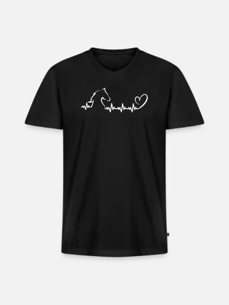 Love for horses - Men's Premium Organic T-shirt with V-neck - black