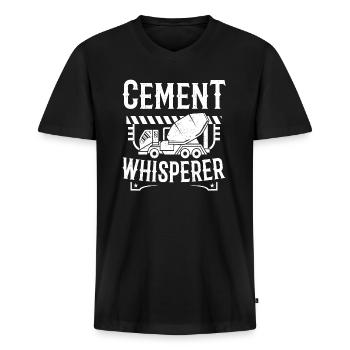 Zementflüsterer Beton Finisher - Männer Premium Bio T-Shirt mit V-Ausschnitt - Schwarz - Vorne - Nico (187cm)