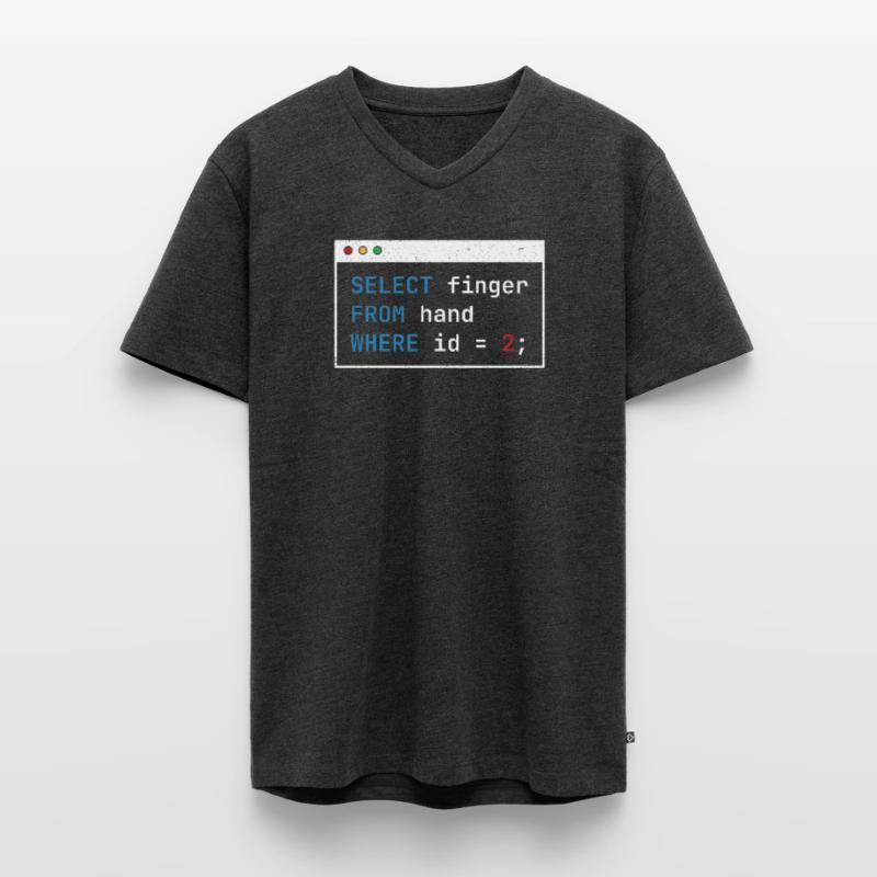 Hacking Code Cybersecurity Selected Finger Hacker Men's Premium Organic T-shirt with V-neck