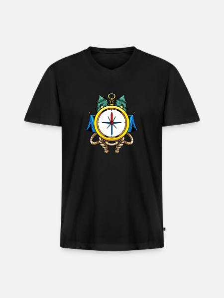 Compass Camp Campsite Camper Camping - Men's Premium Organic T-shirt with V-neck - black