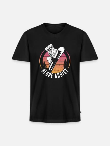 Snowboarding Slope Addict Snowboarder - Men's Premium Organic T-shirt with V-neck - black