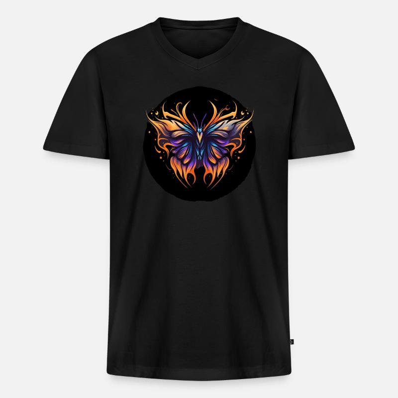 Butterfly - Männer Premium Bio T-Shirt mit V-Ausschnitt - Schwarz