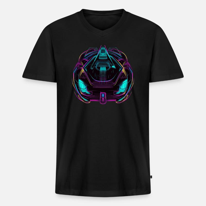 Auto - Männer Premium Bio T-Shirt mit V-Ausschnitt - Schwarz