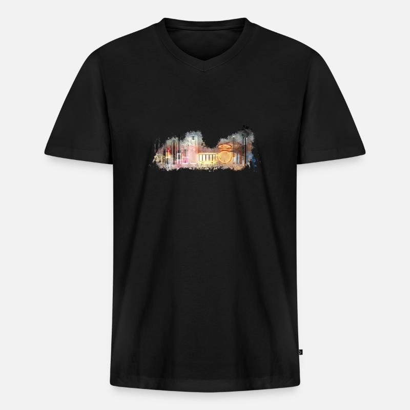 Kosmetika Kosmetik hell glühend - Männer Premium Bio T-Shirt mit V-Ausschnitt - Schwarz
