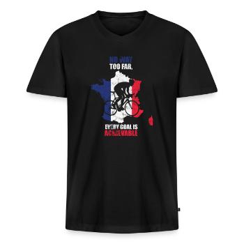 Rennrad Radsport Frankreich - Männer Premium Bio T-Shirt mit V-Ausschnitt - Schwarz - Vorne - Nico (187cm)