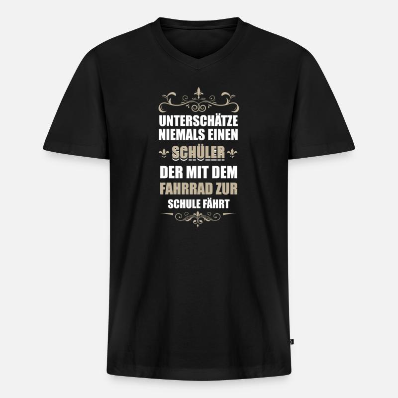 Schüler Schule Spruch - Männer Premium Bio T-Shirt mit V-Ausschnitt - Schwarz