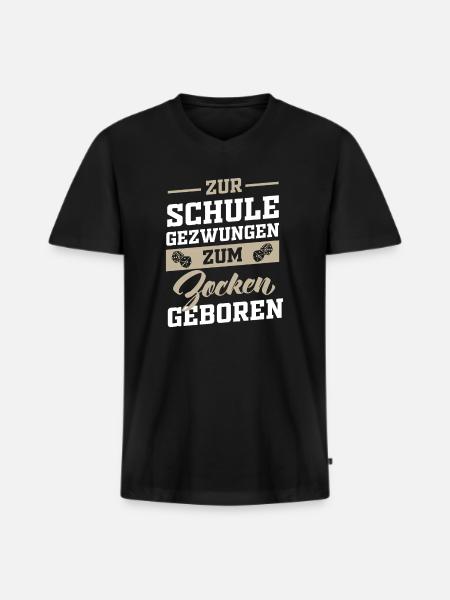 Gamer Schule Schüler - Männer Premium Bio T-Shirt mit V-Ausschnitt - Schwarz