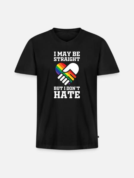 LGBT gay - Men's Premium Organic T-shirt with V-neck - black