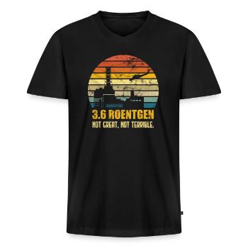 Chernobyl conservation - Men's Premium Organic T-shirt with V-neck - black - Front - Nico (187cm)