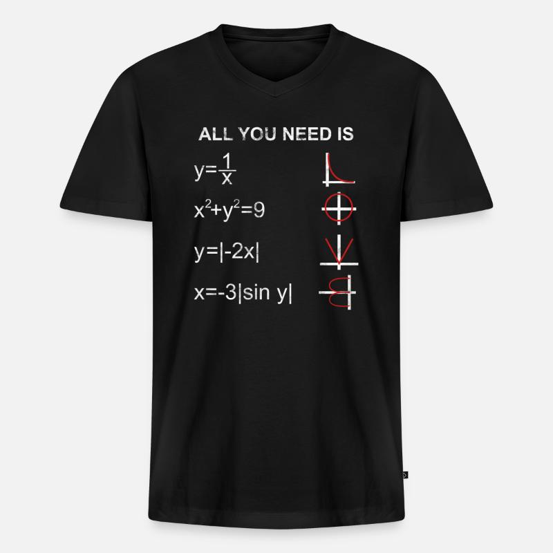 Mathematik Berechnung - Männer Premium Bio T-Shirt mit V-Ausschnitt - Schwarz