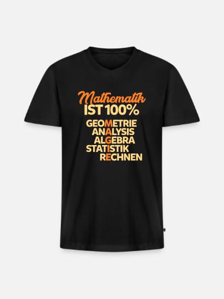 Mathematik - Männer Premium Bio T-Shirt mit V-Ausschnitt - Schwarz