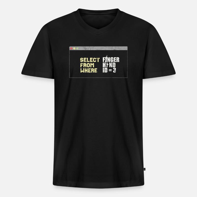 Informatiker Programmierer - Männer Premium Bio T-Shirt mit V-Ausschnitt - Schwarz