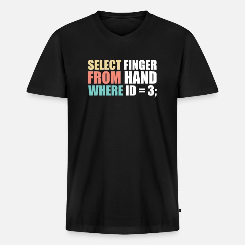 Informatiker Programmierer - Männer Premium Bio T-Shirt mit V-Ausschnitt - Schwarz