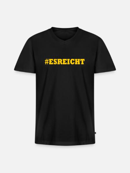 ES REICHT - Männer Premium Bio T-Shirt mit V-Ausschnitt - Schwarz