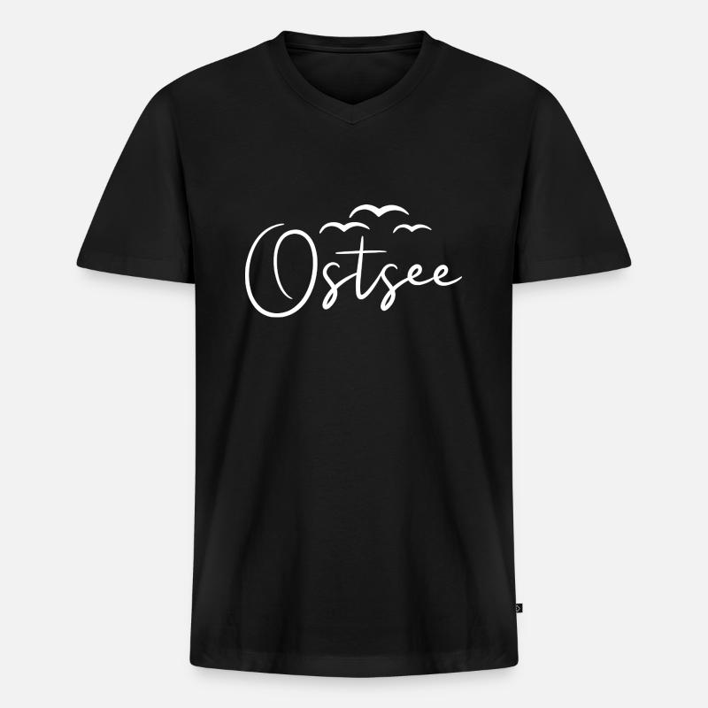 Ostsee Küste Meer - Männer Premium Bio T-Shirt mit V-Ausschnitt - Schwarz