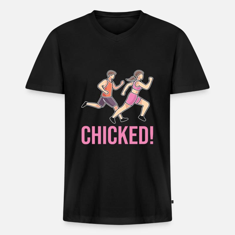 Marathon - Männer Premium Bio T-Shirt mit V-Ausschnitt - Schwarz