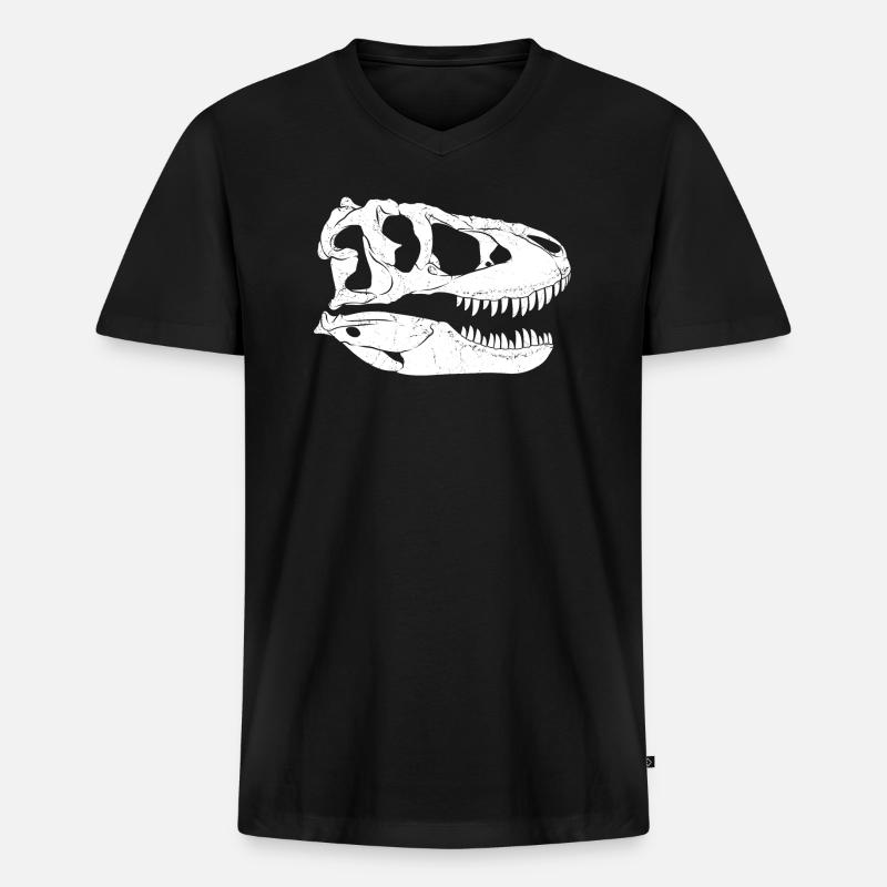 Tarbosaurus Fossil - Männer Premium Bio T-Shirt mit V-Ausschnitt - Schwarz