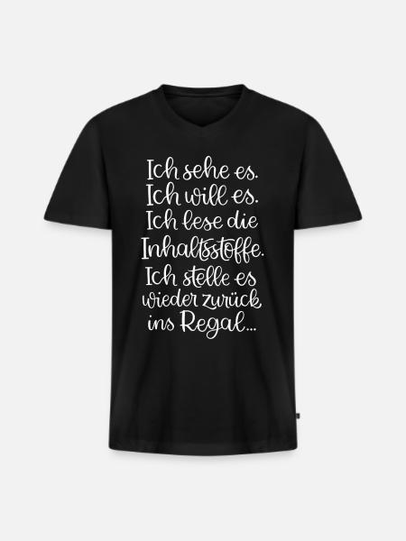 Inhaltsstoffe Nr. 1 - Männer Premium Bio T-Shirt mit V-Ausschnitt - Schwarz