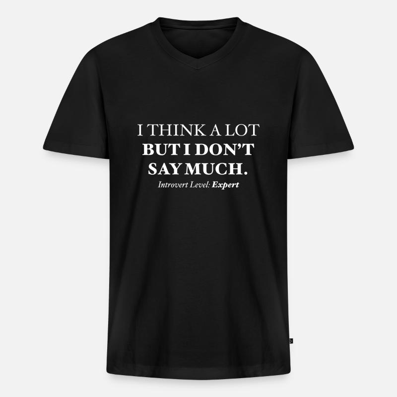 Introvert Level: Expert - Männer Premium Bio T-Shirt mit V-Ausschnitt - Schwarz