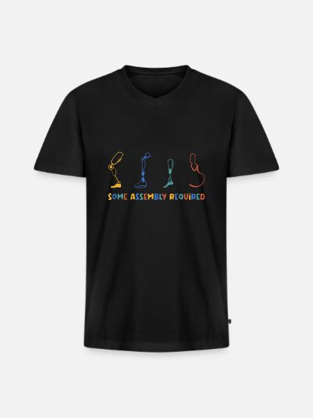 Prosthesis Amputated Disability Gift - Men's Premium Organic T-shirt with V-neck - black